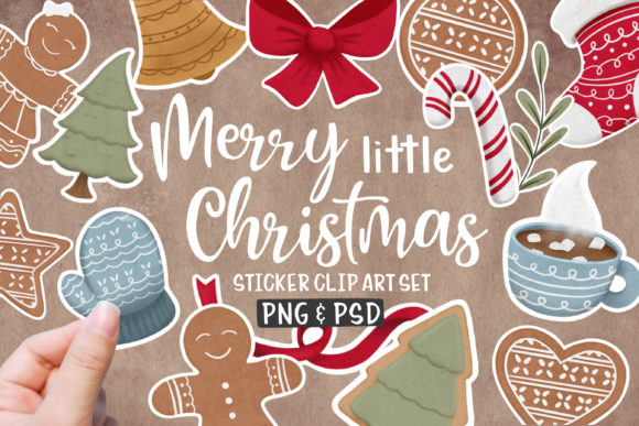 Bringing Hand-Drawn Holiday Cheer to Your Projects with a Christmas Sticker Clipart Set